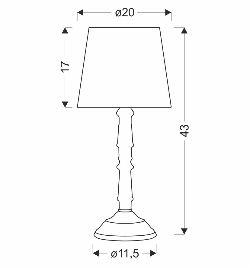 CARDINALE lampa sto³owa h-43 cm ciemny szary 1x40 E27 aba¿ur ciemny lniany