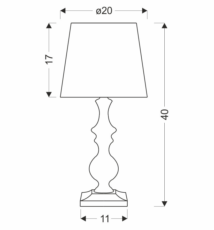 CARDINALE lampa sto³owa h-40 cm ciemny szary 1x40 E27 aba¿ur jasny lniany