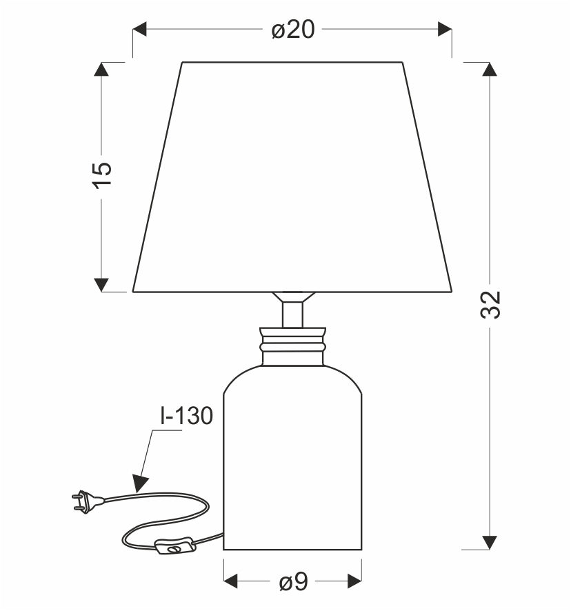 MORI lampka stołowa ceramiczna popielaty 1x40W E14 kośc słoniowa
