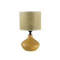 RIBA lampka stołowa ceramiczna ef. drewna 1x40W E14 abażur złoty