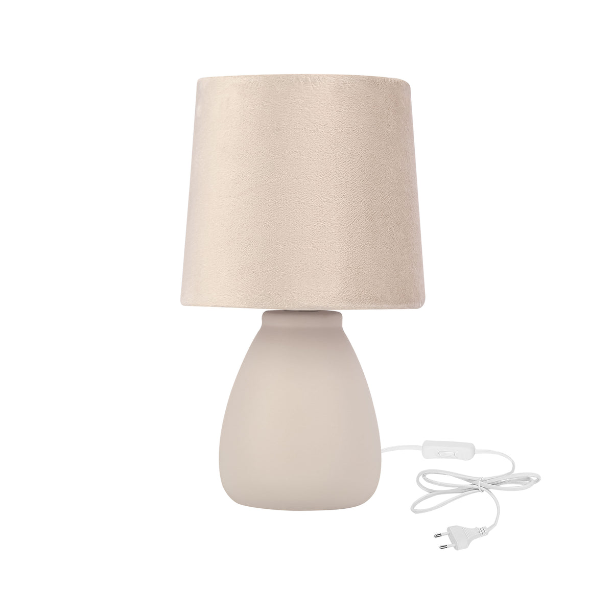 LILU lampka stołowa ceramiczna beżowa 1x40W E14 abażur beżowy