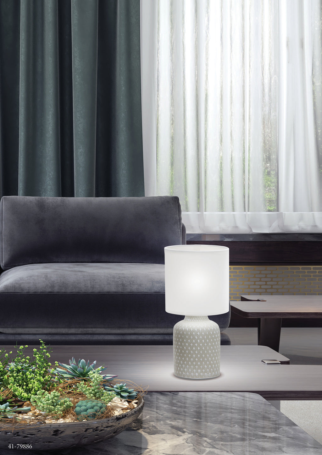 INER lampa gabinetowa 1x40W E14 szary