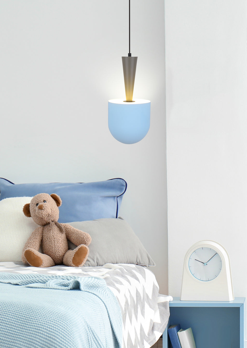 lampa wisząca visby 1 niebieski szary