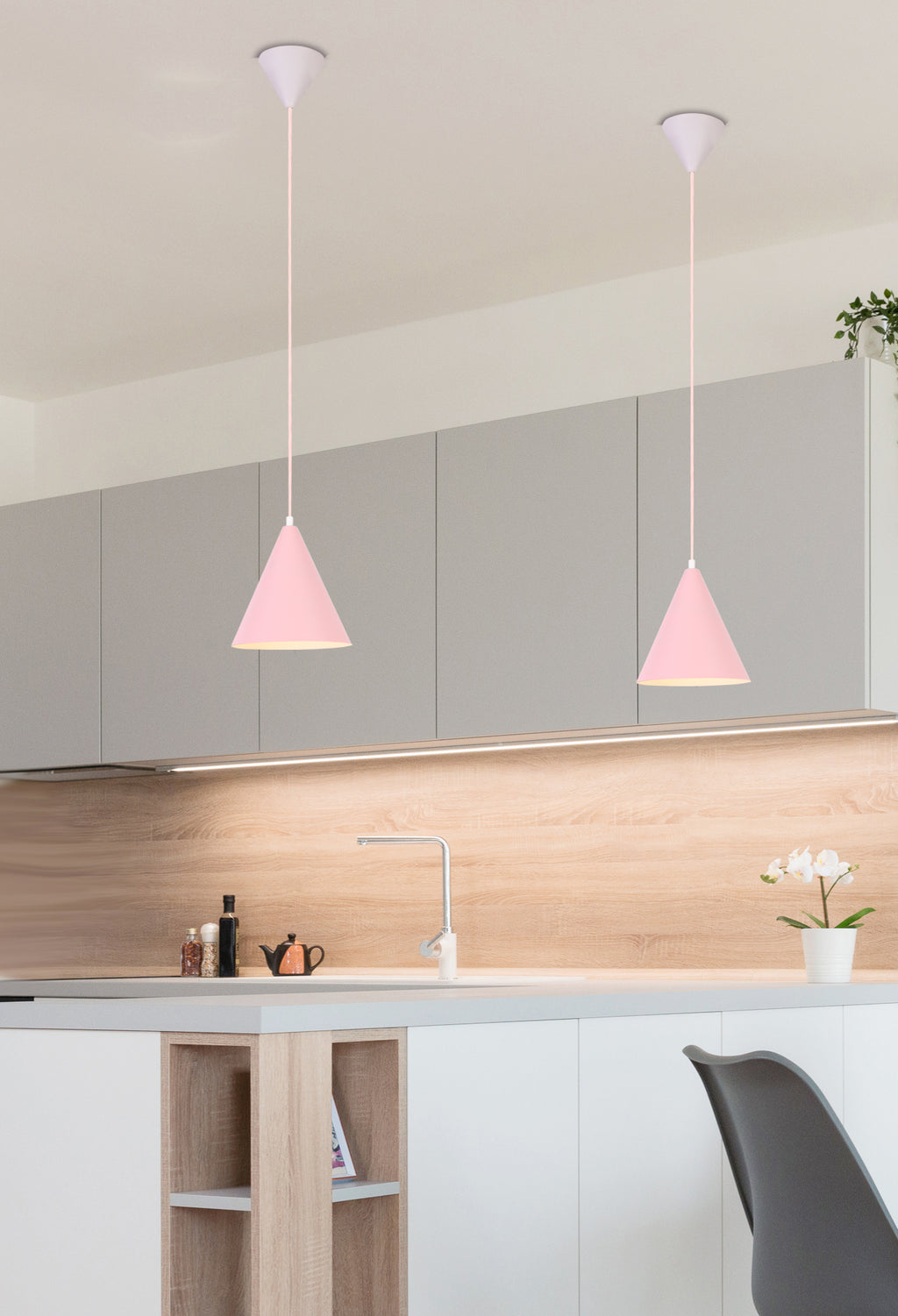 lampa wisząca voss 1 różowy
