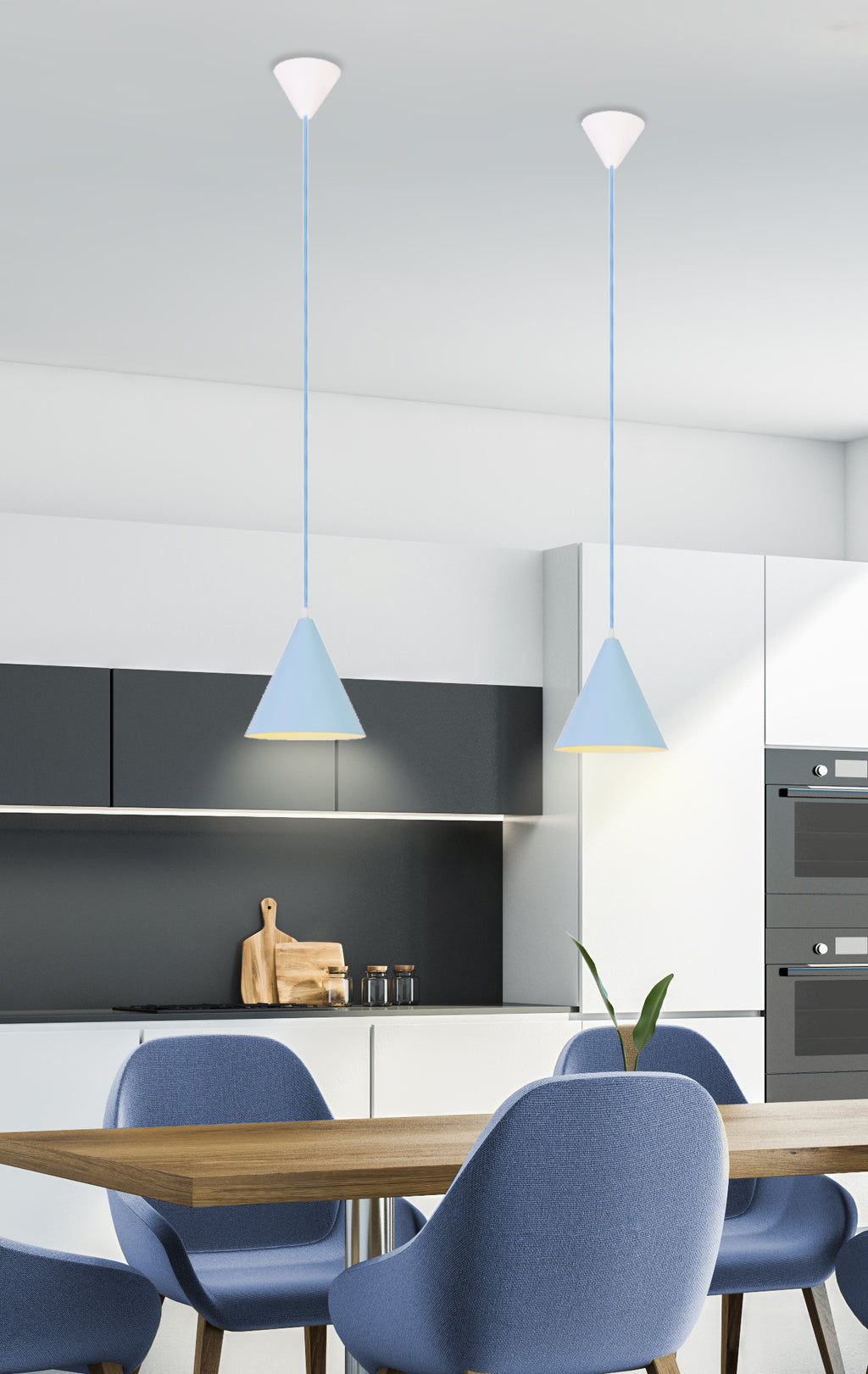 lampa wisząca voss 1 niebieski