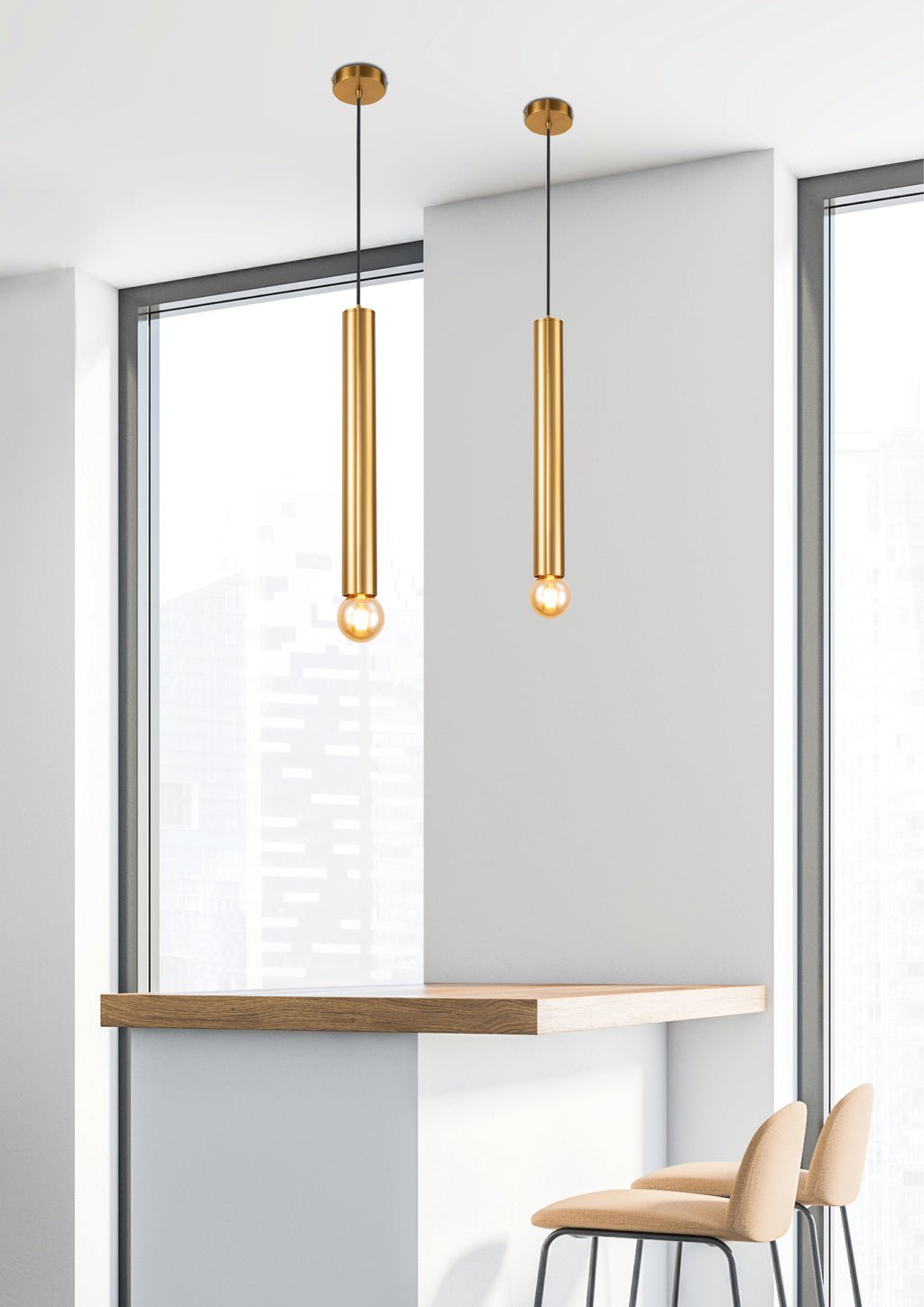 LAMPA WISZĄCA AUSTIN, SLIM 500 mm 1 ZŁOTY