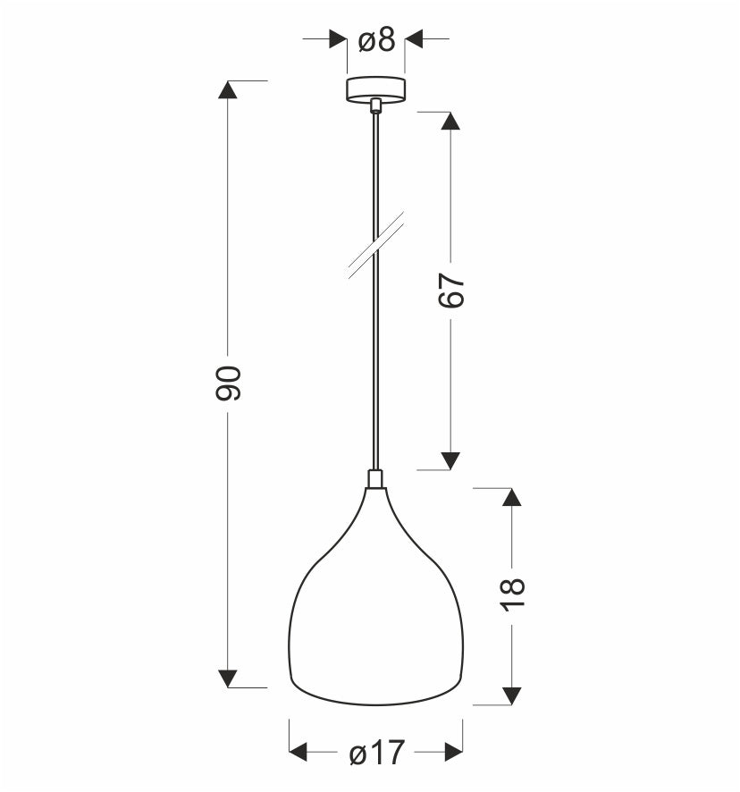 LAMPA WISZĄCA YSTAD 170mm 1 CZARNY