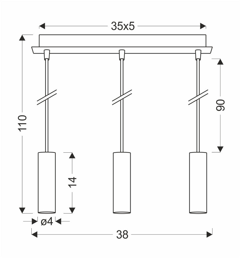 lampa wisząca dallas 142 mm 3 złoty