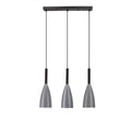 Flen lampa wisząca czarny 3x40W E27 klosz szary