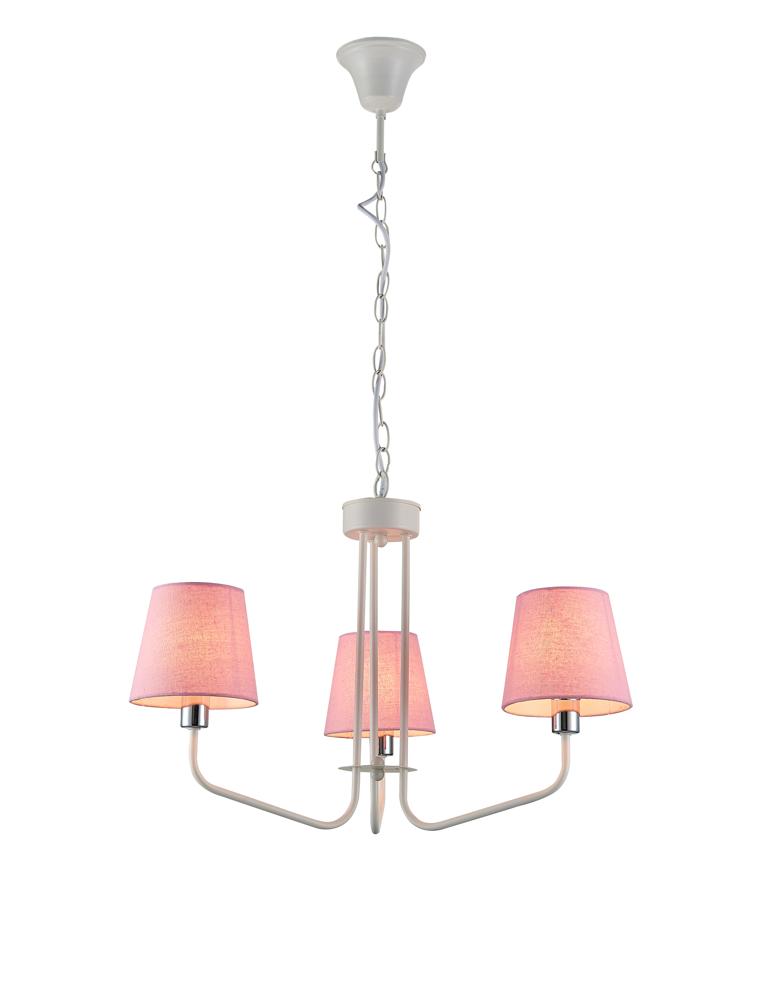 lampa wisząca york 3 biały różowy