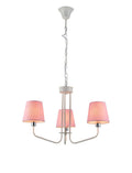 lampa wisząca york 3 biały różowy