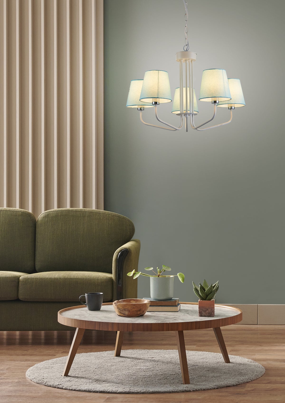 lampa wisząca york 5 biały niebieski