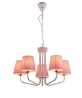lampa wisząca york 5 biały różowy