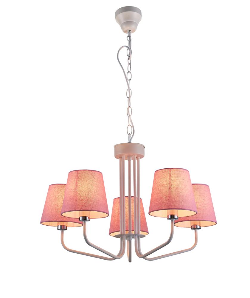 lampa wisząca york 5 biały różowy