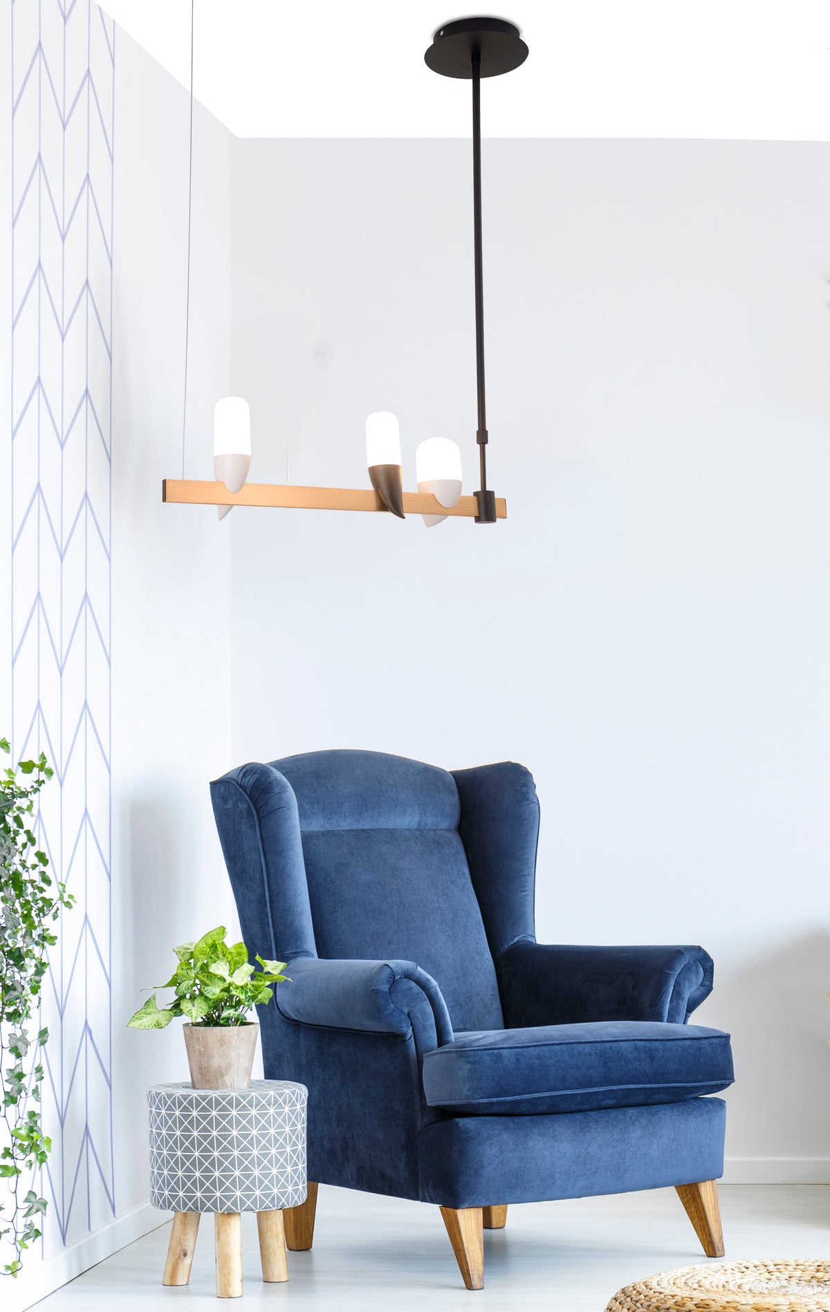 lampa wisząca sakai 3 czarny złoty