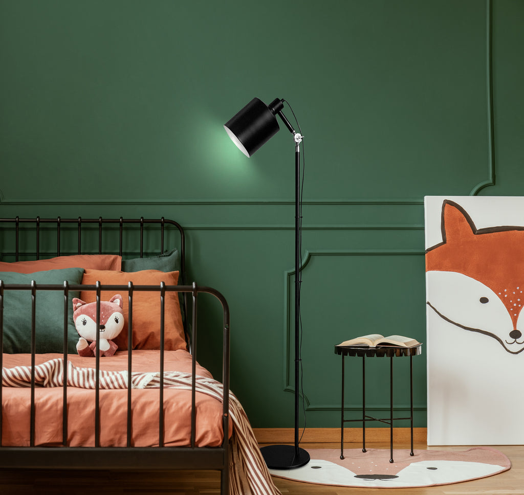 ZANA lampa podłogowa czarny 1x60W E27 klosz czarny
