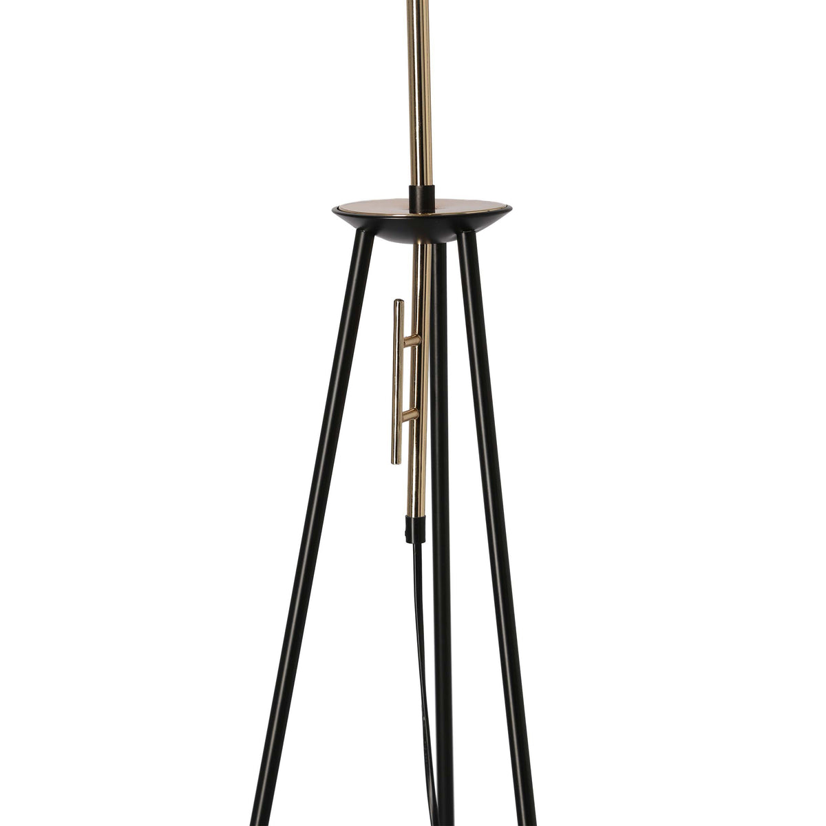 TAFLO lampa podłogowa czarno złota 1x60W E27 abażur biały