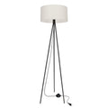 SHANTI lampa pod³ogowa czarny 1x40W E27 aba¿ur szary