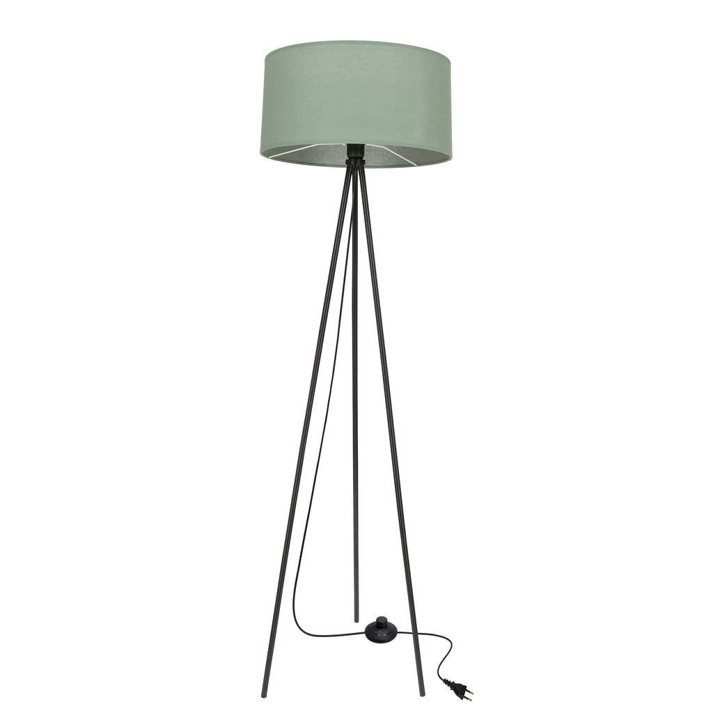 SHANTI lampa pod³ogowa czarny 1x40W E27 aba¿ur miêtowy