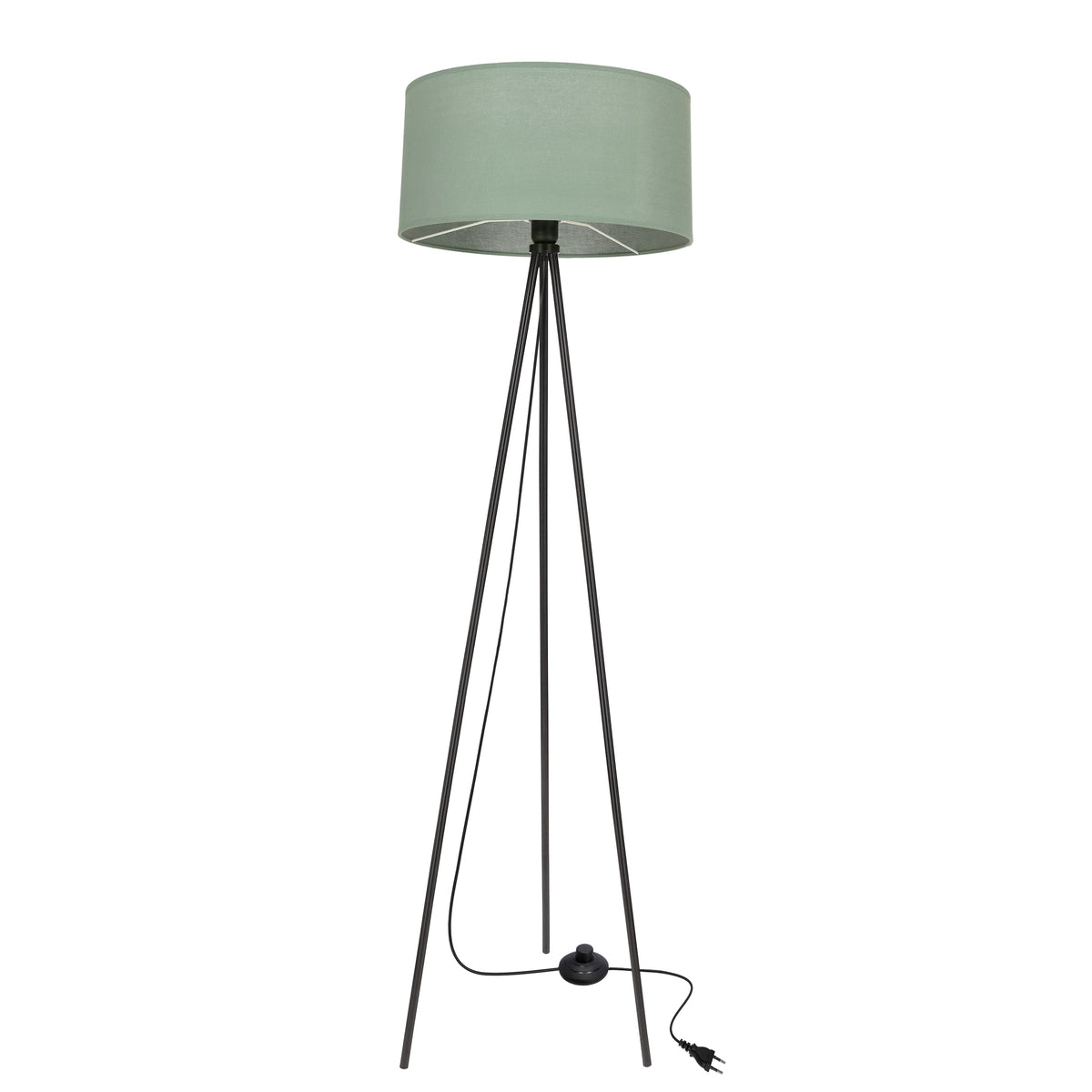 SHANTI lampa pod³ogowa czarny 1x40W E27 aba¿ur miêtowy