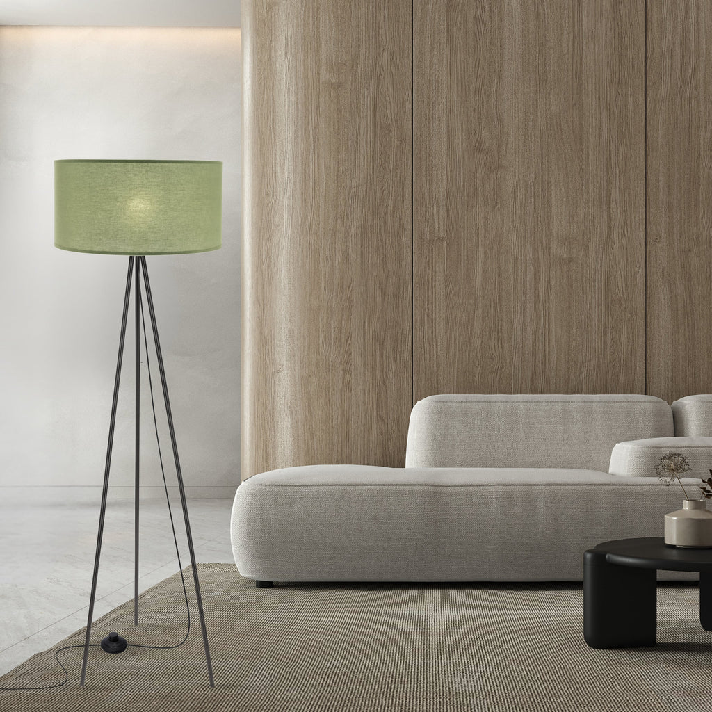 SHANTI lampa pod³ogowa czarny 1x40W E27 aba¿ur miêtowy