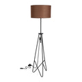 FLOAT lampa podłogowa czarna 1x60W E27 abażur timber ciemny