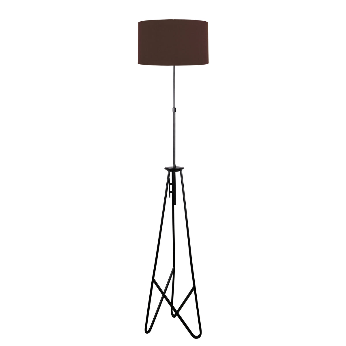 FLOAT lampa podłogowa czarna 1x60W E27 abażur timber ciemny