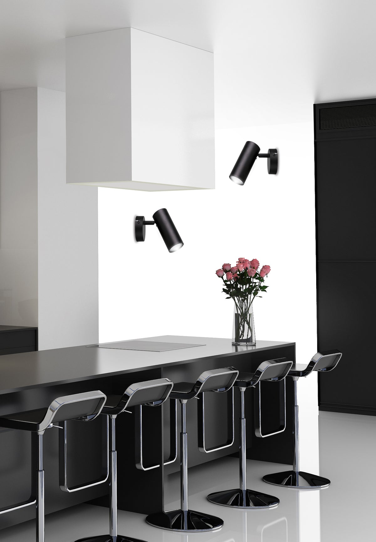 Colly lampa kinkiet czarny 1x15W GU10 klosz czarny