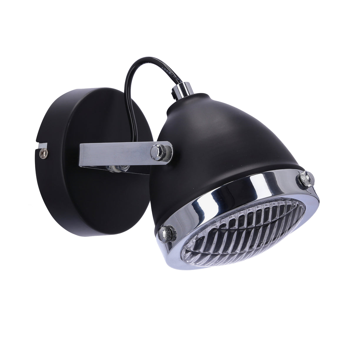Crazy lampa kinkiet czarny 1x15W GU10 klosz bezbarwny