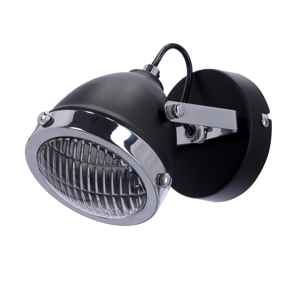 Crazy lampa kinkiet czarny 1x15W GU10 klosz bezbarwny