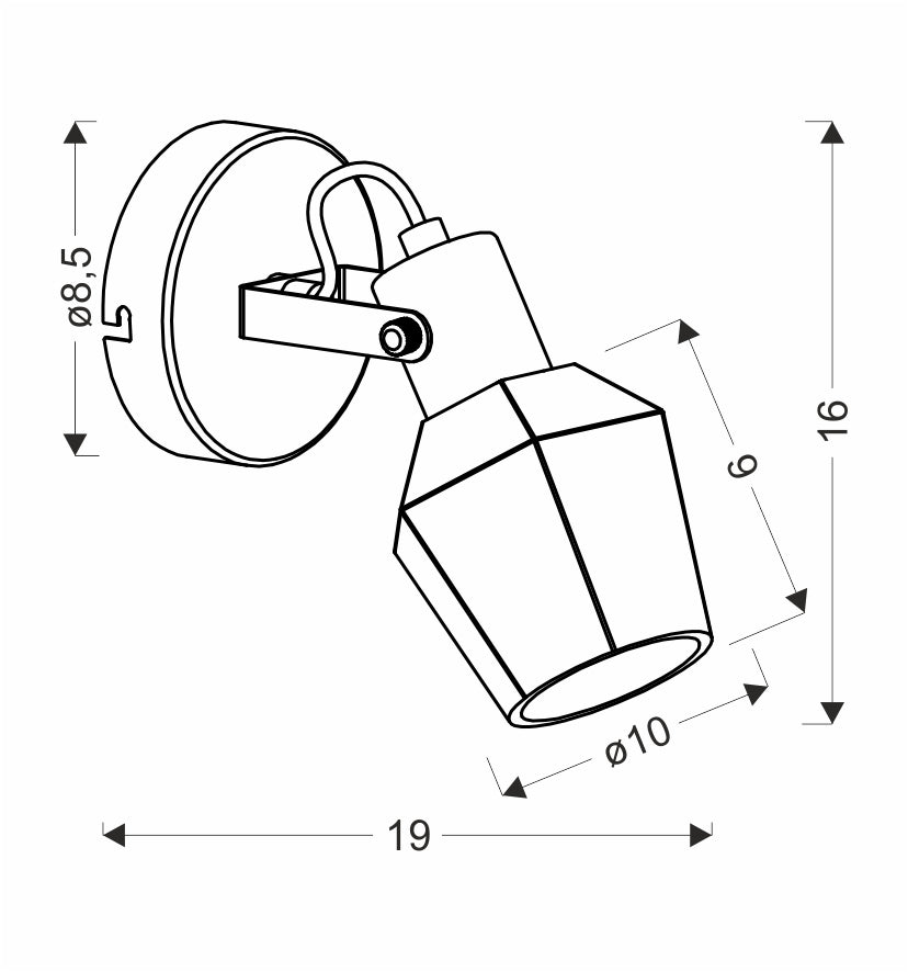 Randi lampa kinkiet czarny matowy 1x15W E14 klosz dymiony