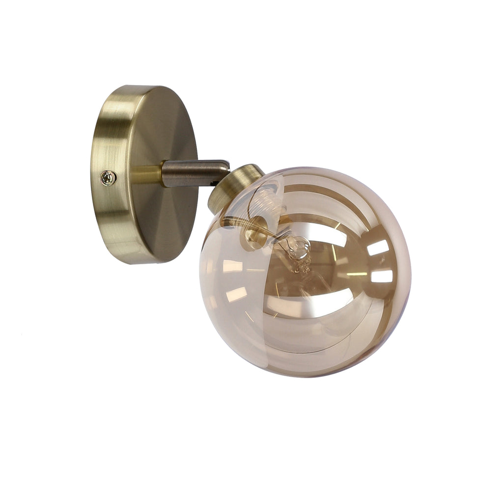 Rodia lampa kinkiet patynowy 1x40W G9 klosz bursztynowy
