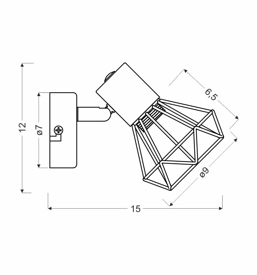 VERVE lampa kinkiet 1x40W E14 matowy szary