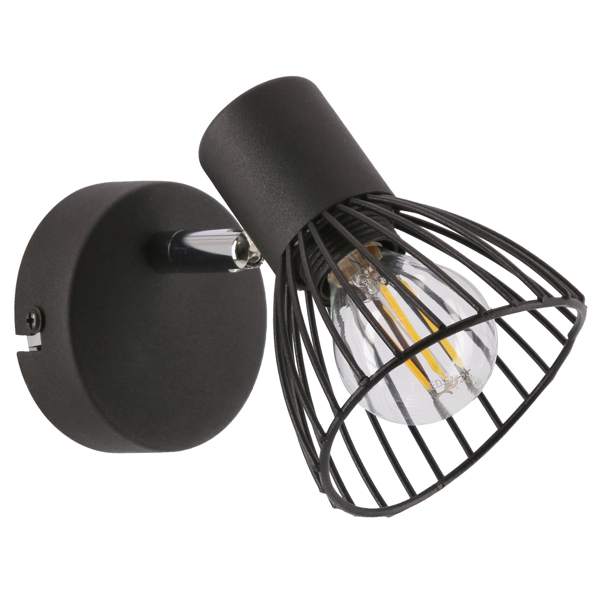 FLY lampa kinkiet 1x40W E14 czarny