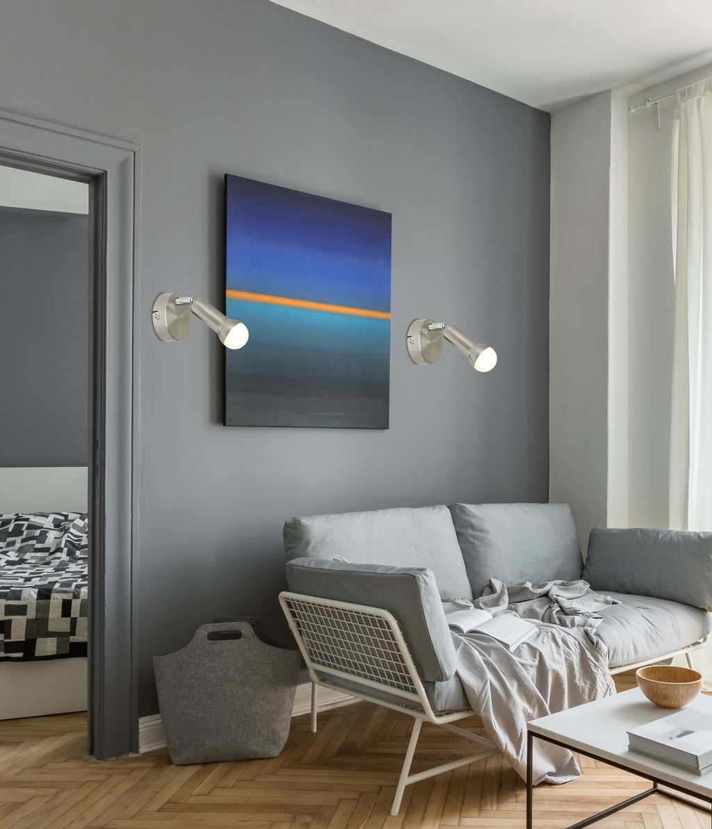 ARC lampa kinkiet 1x40W E14 satyna nikiel