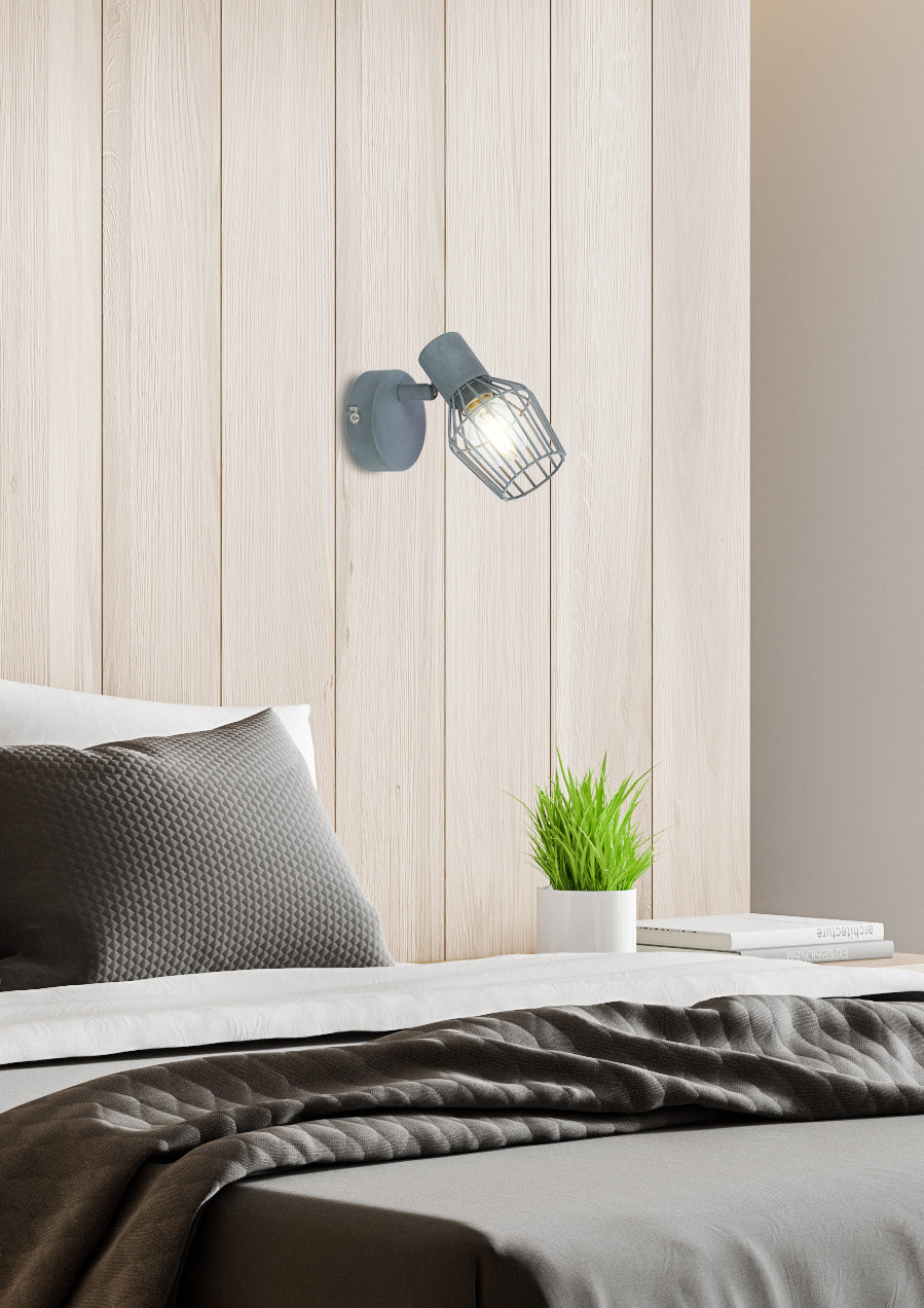 VIKING lampa kinkiet 1x40W E14 szary