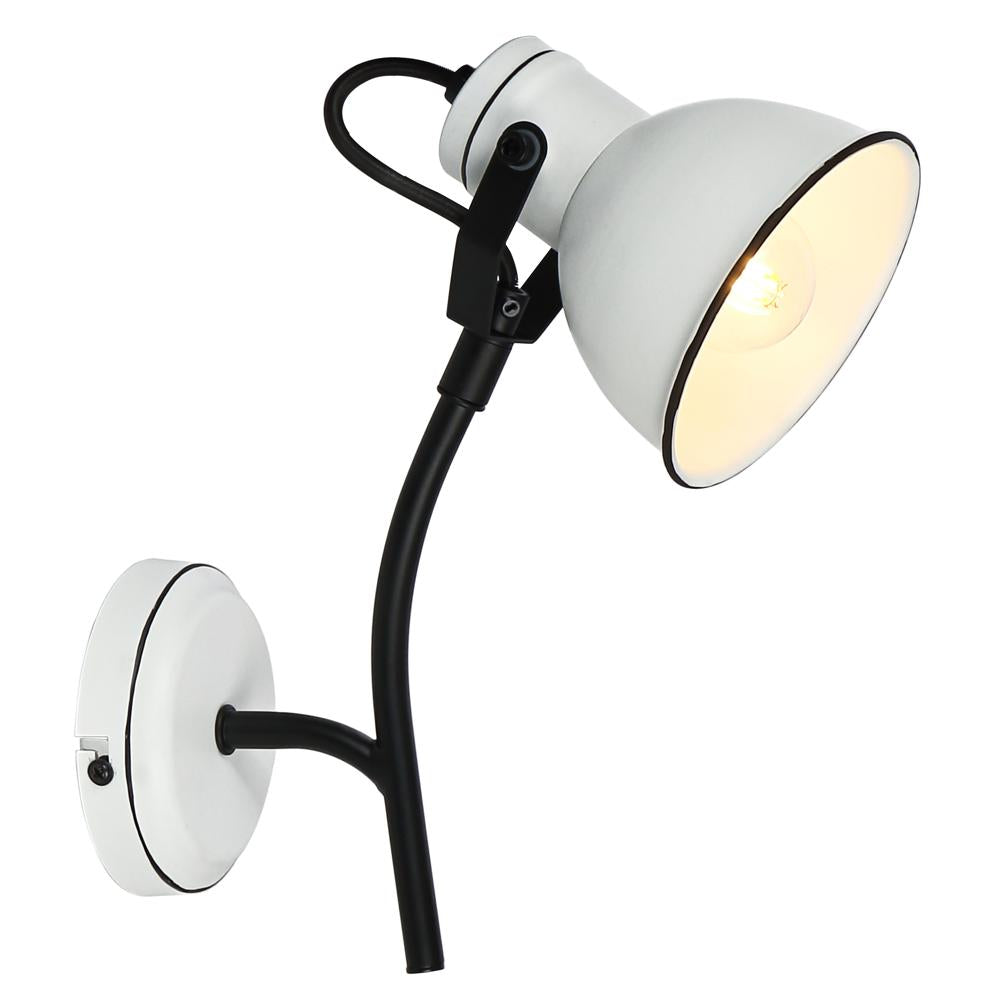 ZUMBA lampa kinkiet na wysięgniku 1x40W E14 biały+czarny