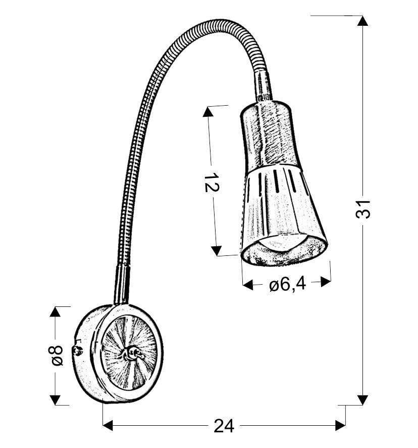 ARENA kinkiet wysięgnik 1*40W r50 E14 biały