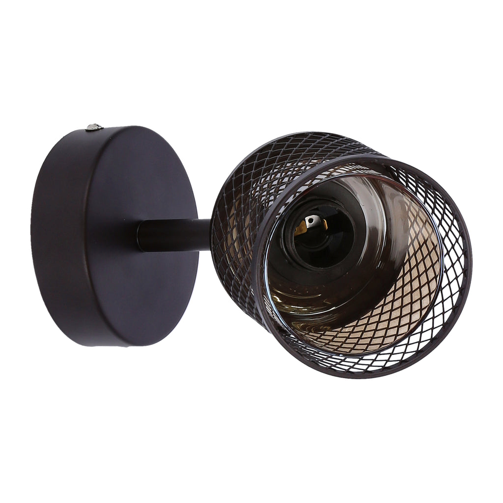 lampa kinkiet canabera kawowe złoto 1x40W E14 klosz bursztynowy