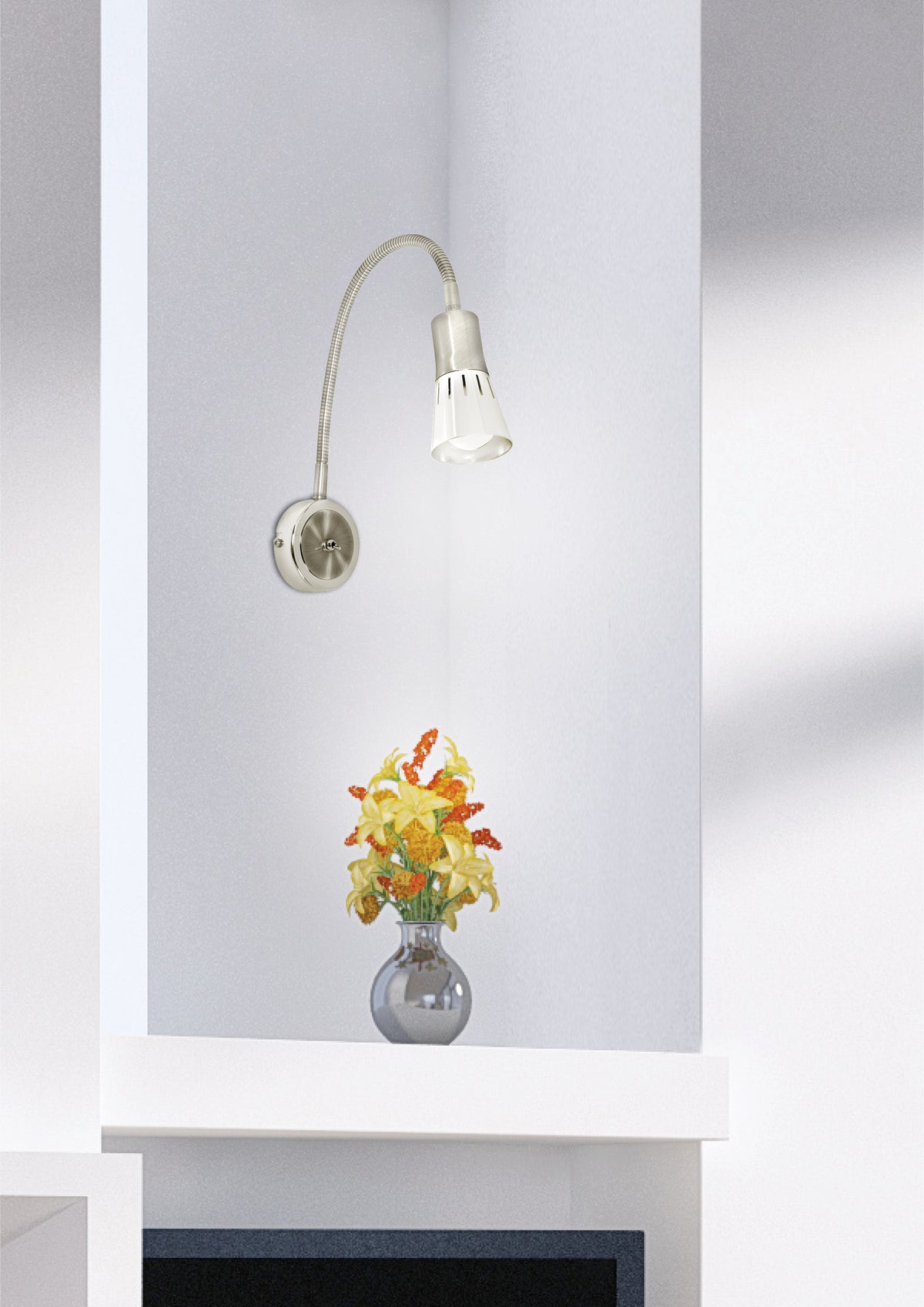 ARENA lampa kinkiet wysięgnik 1*40W r50 E14 nikiel mat