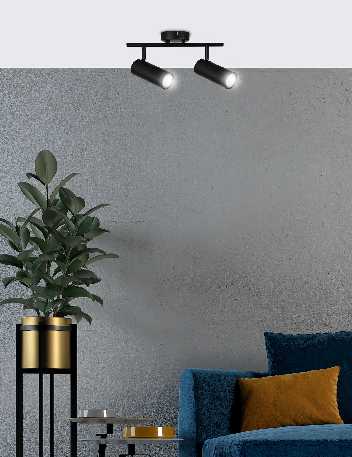 Colly lampa sufitowa czarny 2x15W GU10 klosz czarny