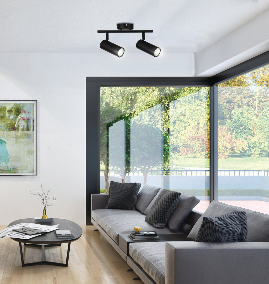 Colly lampa sufitowa czarny 2x15W GU10 klosz czarny