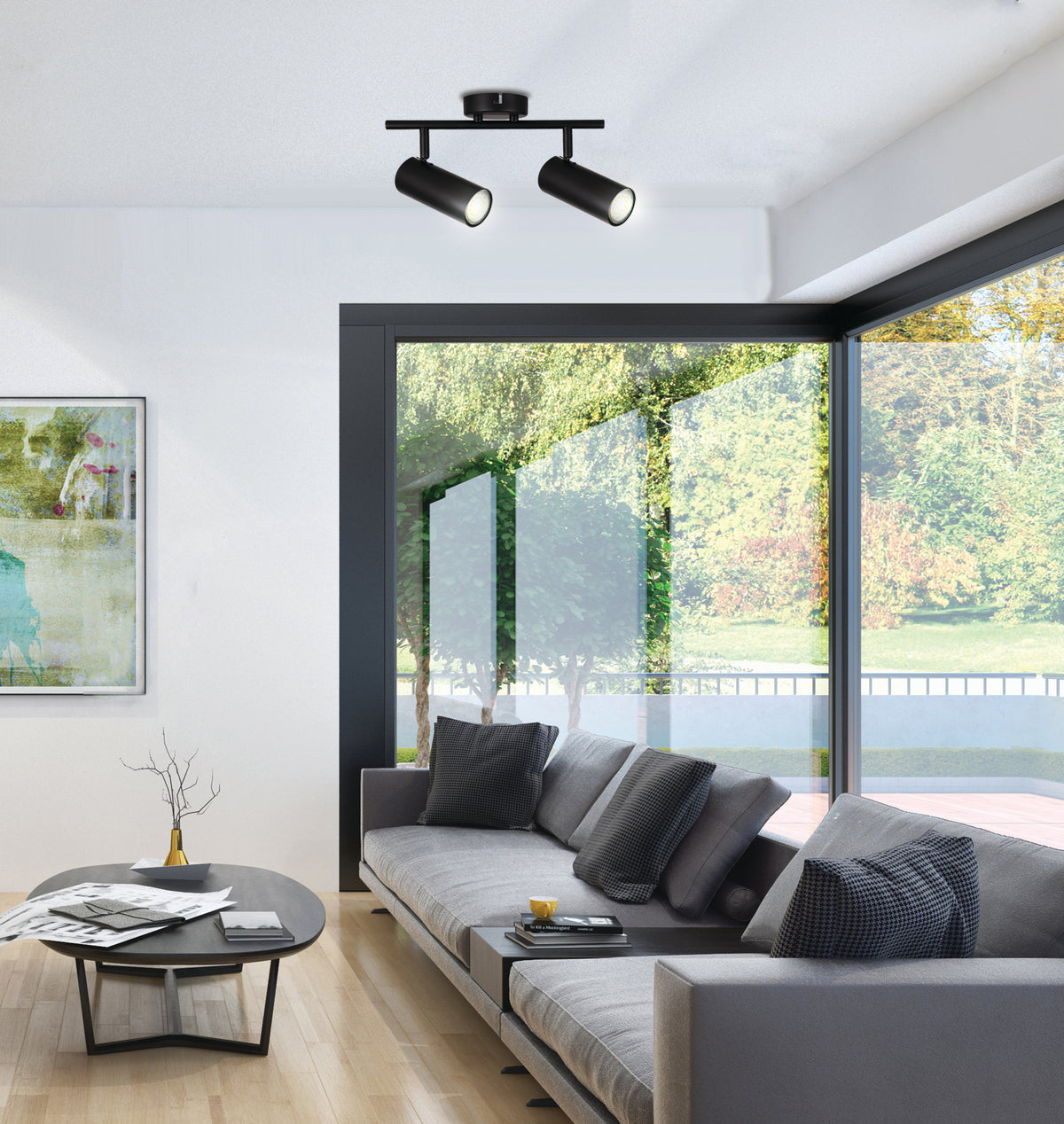 Colly lampa sufitowa czarny 2x15W GU10 klosz czarny