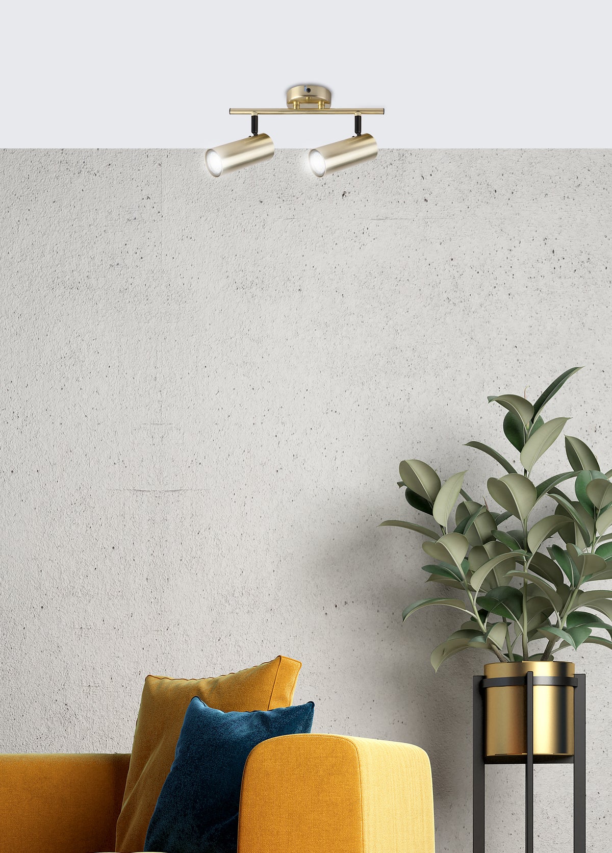 Colly lampa sufitowa mosiądz 2x15W GU10 klosz mosiądz
