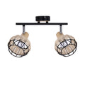Tajga lampa sufitowa listwa czarny+drewniany 2x40W E14 klosz czarny+drewniany