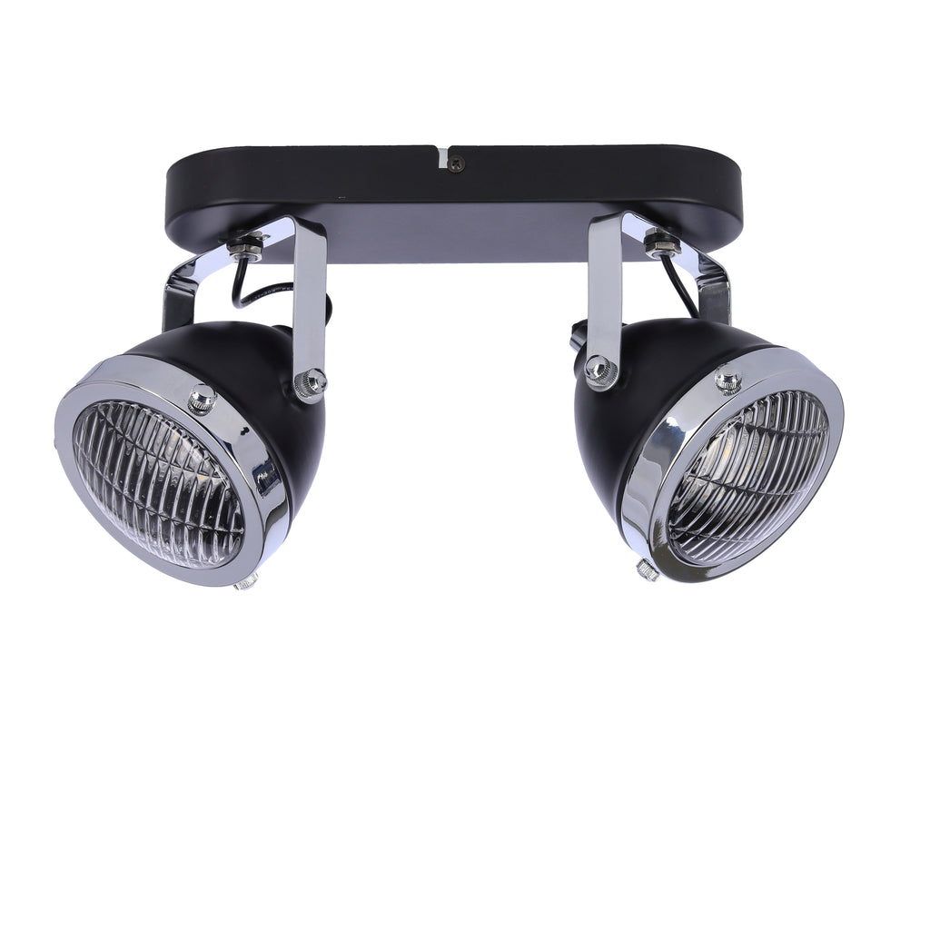 Crazy lampa sufitowa listwa czarny 2x15W GU10 klosz bezbarwny