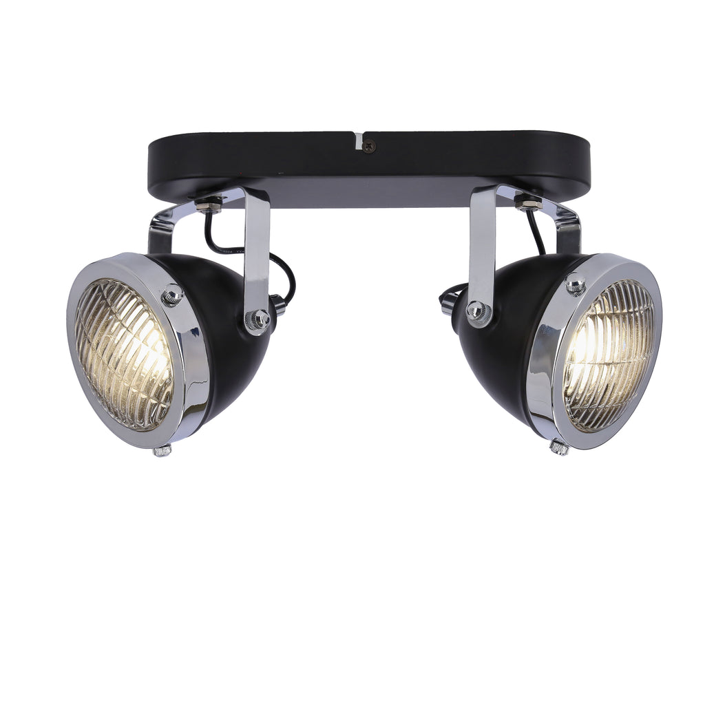 Crazy lampa sufitowa listwa czarny 2x15W GU10 klosz bezbarwny