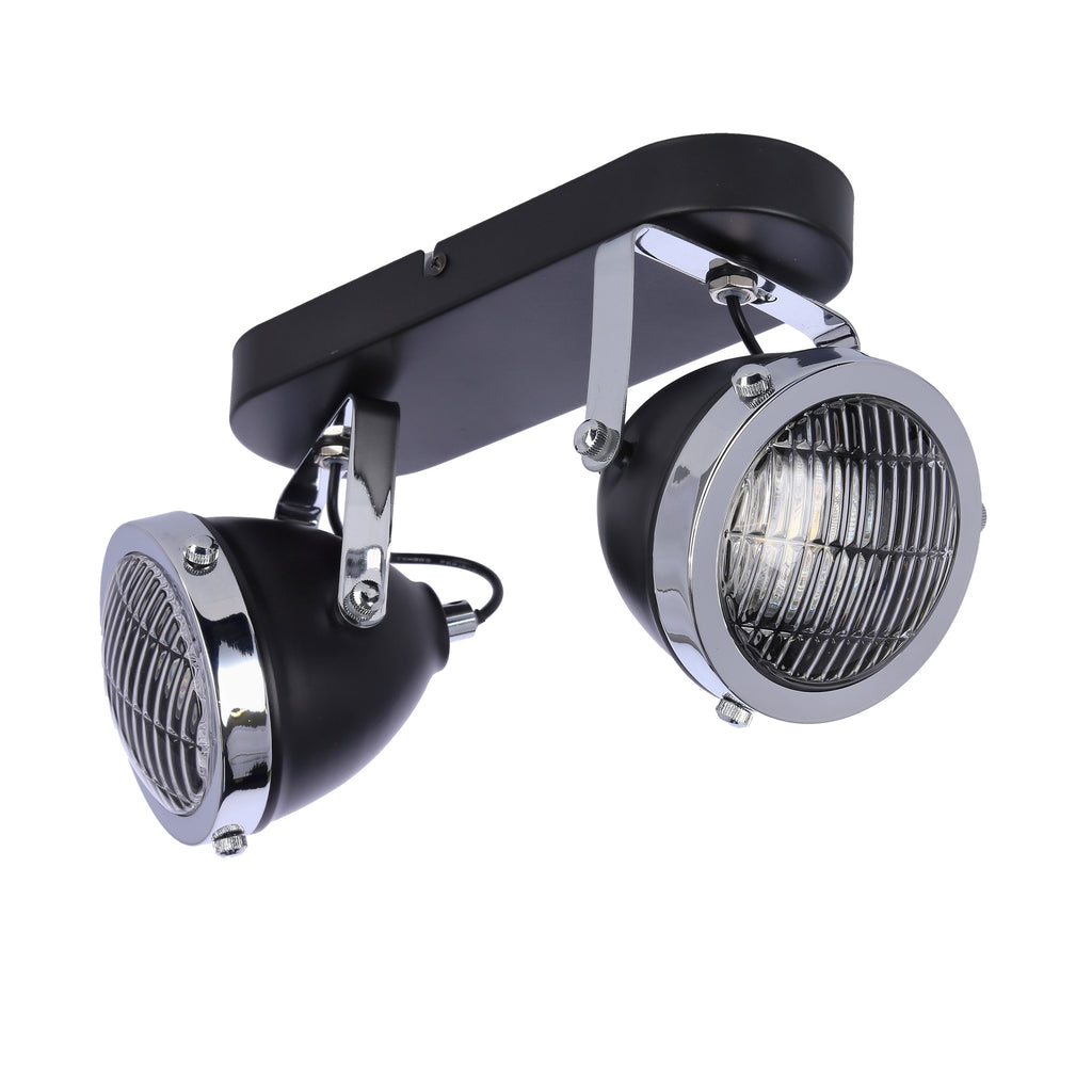 Crazy lampa sufitowa listwa czarny 2x15W GU10 klosz bezbarwny