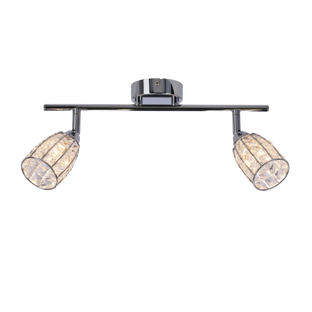 Shiba lampa sufitowa listwa chromowy 2x15W G9 klosz bezbarwny