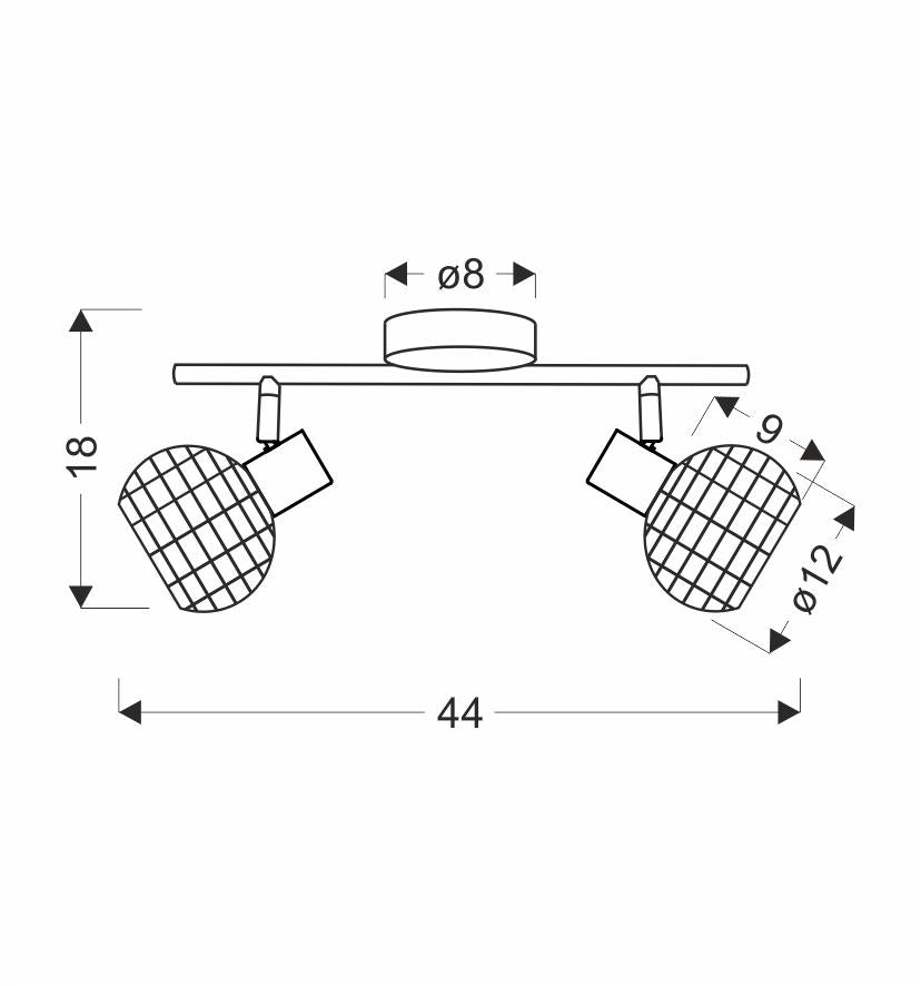 Juicy lampa sufitowa listwa czarny 2x40W E14 klosz czarny